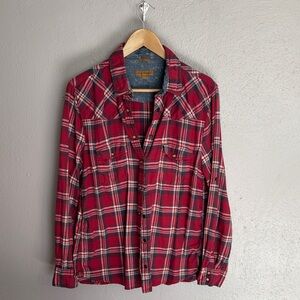 JACHS Girlfriend Red Plaid Snap Button Shirt
